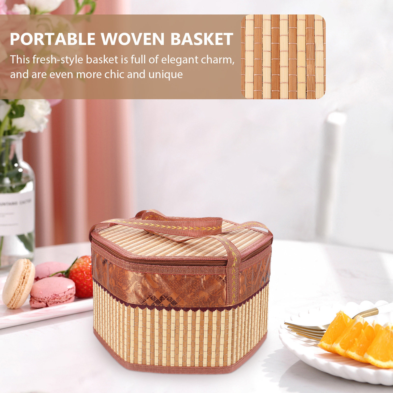Snacks Food Gift Baskets - Portable Bamboo Woven Da Xie Gift