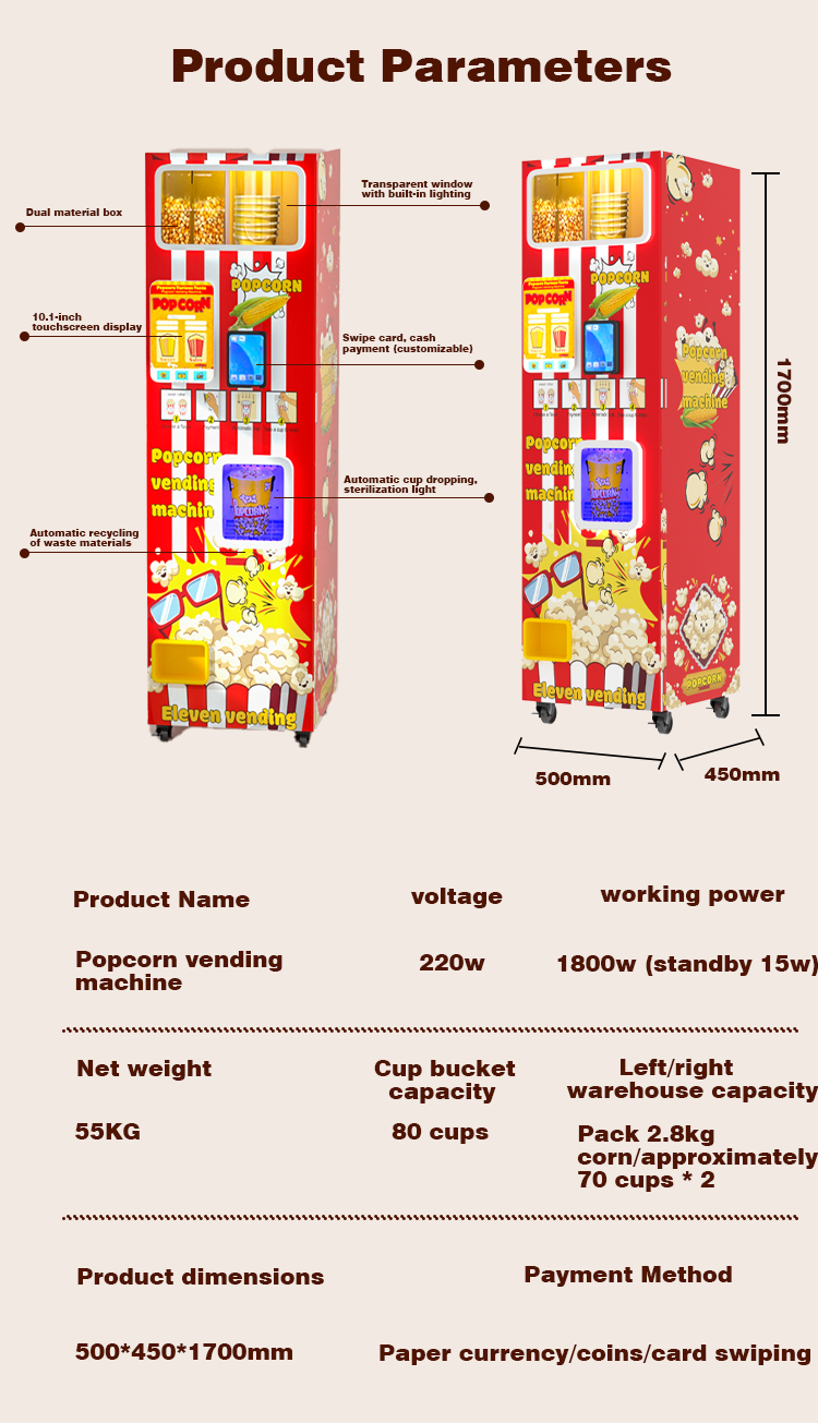 CE Commercial Snack Food Popco - Food Snacks Vending Machine incelemesi ve fiyatı