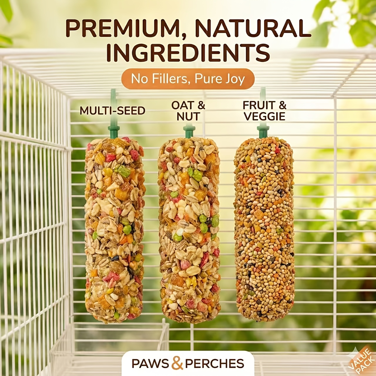 3pcs Bird Treat Sticks, Natura - Food Snacks High In Protein incelemesi ve fiyatı
