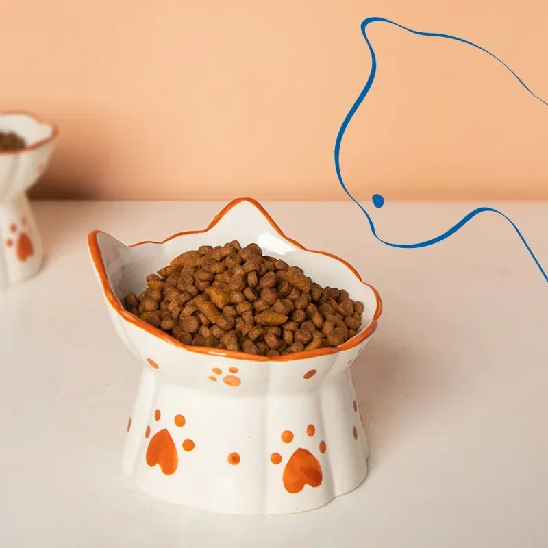 Cat Ceramic Food Bowl Elevated - Food Snacks Drinks incelemesi ve fiyatı