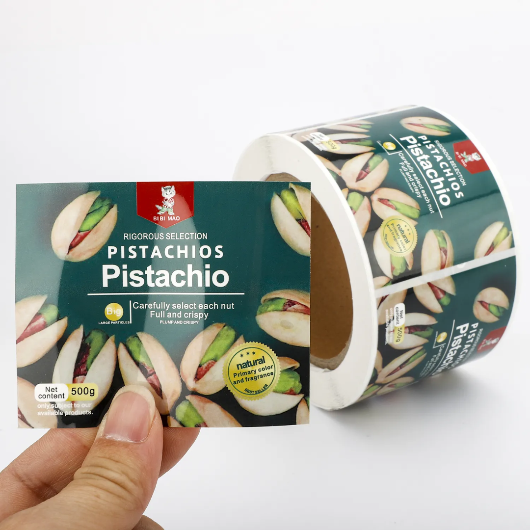 Custom snack stickers, nuts, d - Logo Food Snack incelemesi ve fiyatı