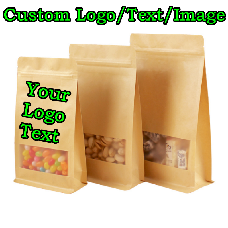 50PCS 3D Stand-up Kraft Paper  - Logo Food Snack incelemesi ve fiyatı