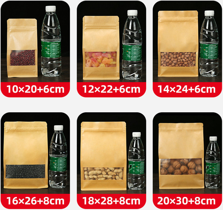 50PCS 3D Stand-up Kraft Paper  - Logo Food Snack incelemesi ve fiyatı