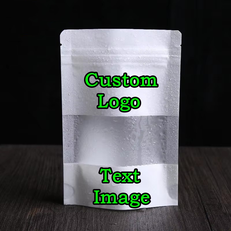 100PCS Stand-up White Paper Fr - Logo Food Snack incelemesi ve fiyatı