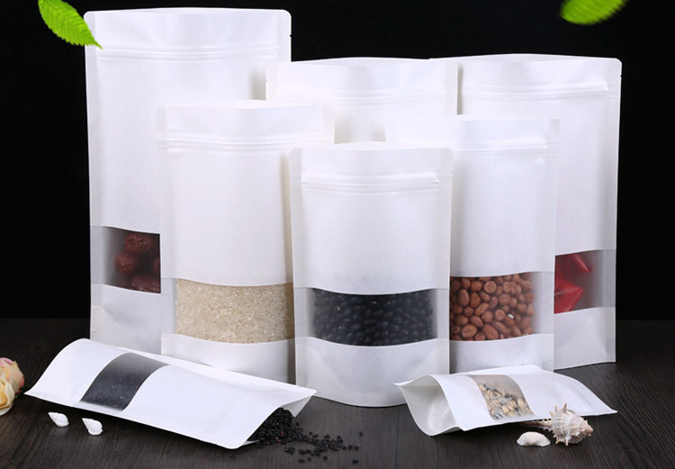 100PCS Stand-up White Paper Fr - Logo Food Snack incelemesi ve fiyatı