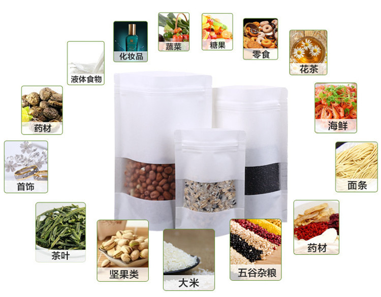 100PCS Stand-up White Paper Fr - Logo Food Snack incelemesi ve fiyatı