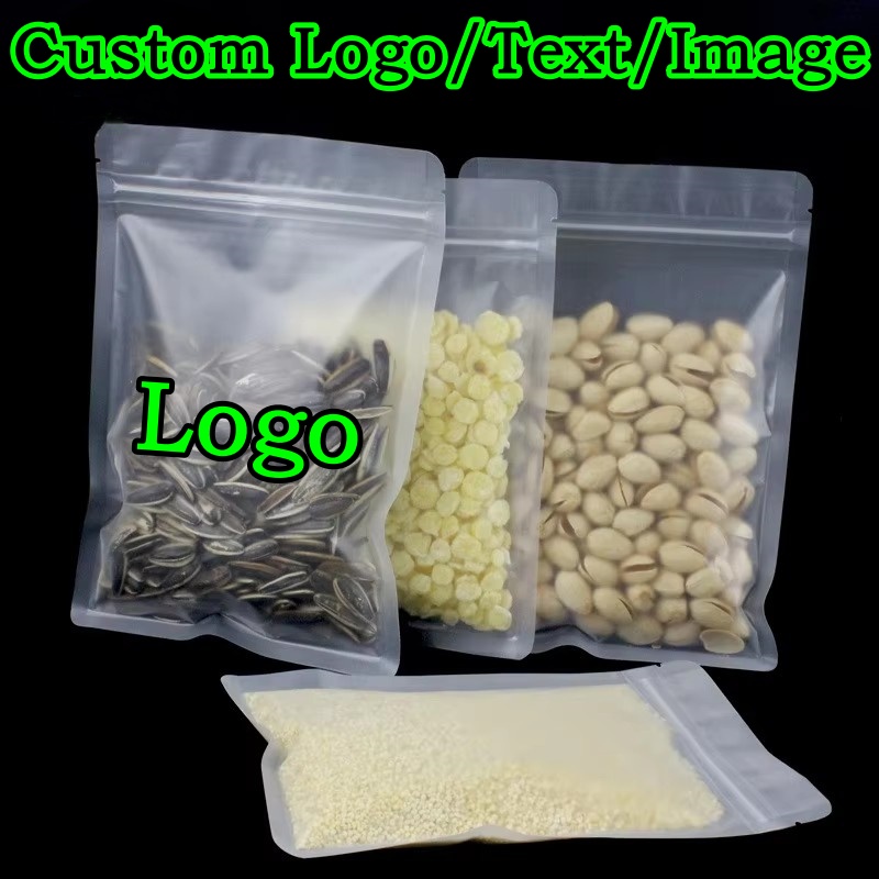 100PCS Frosted Plastic Ziplock - Logo Food Snack incelemesi ve fiyatı
