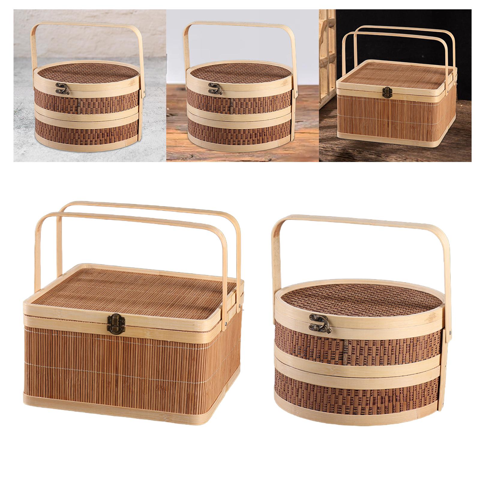 Bamboo Basket Serving Portable - Snacks Food Gift Baskets incelemesi ve fiyatı